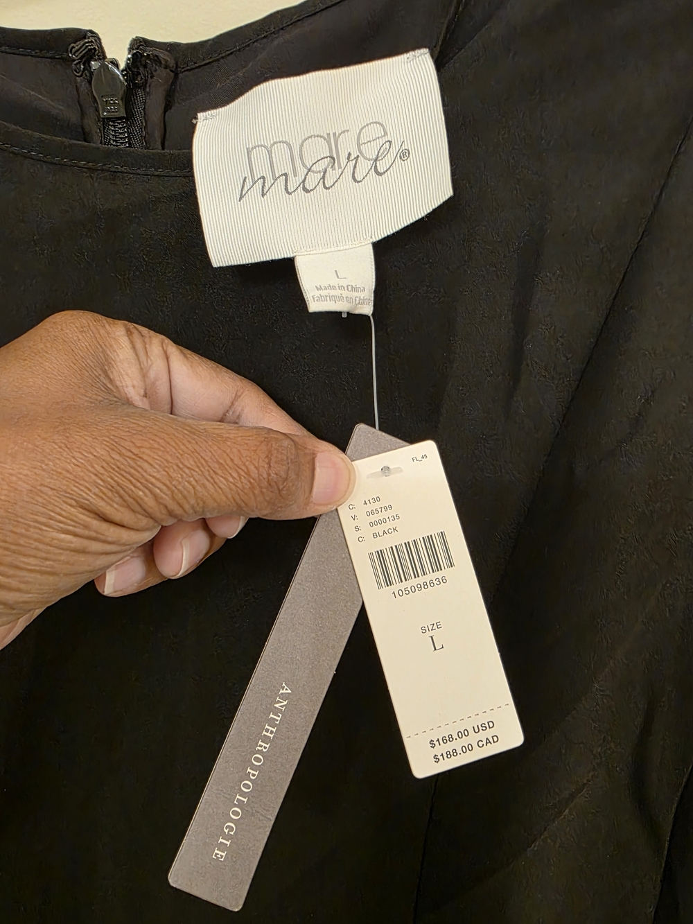 Mare Mare (Anthropologie) Black Dress - Size L - Picture 3 of 7